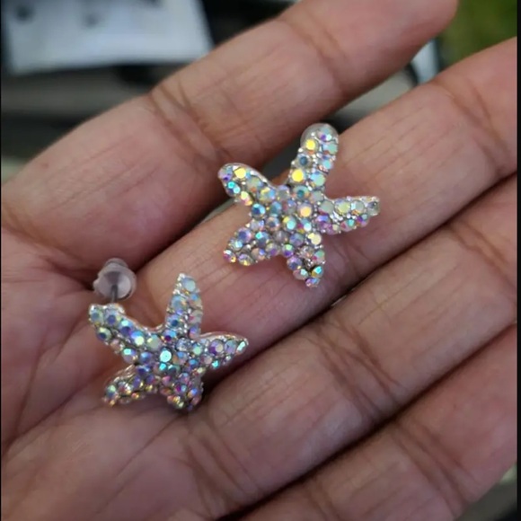 ⭐️Sparkly Colorful Confetti Sequin Starfish Earrings - Picture 3 of 16